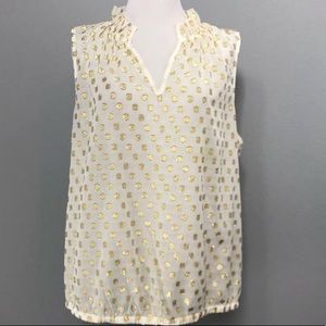 7th Avenue Sheer Gold and White Tank